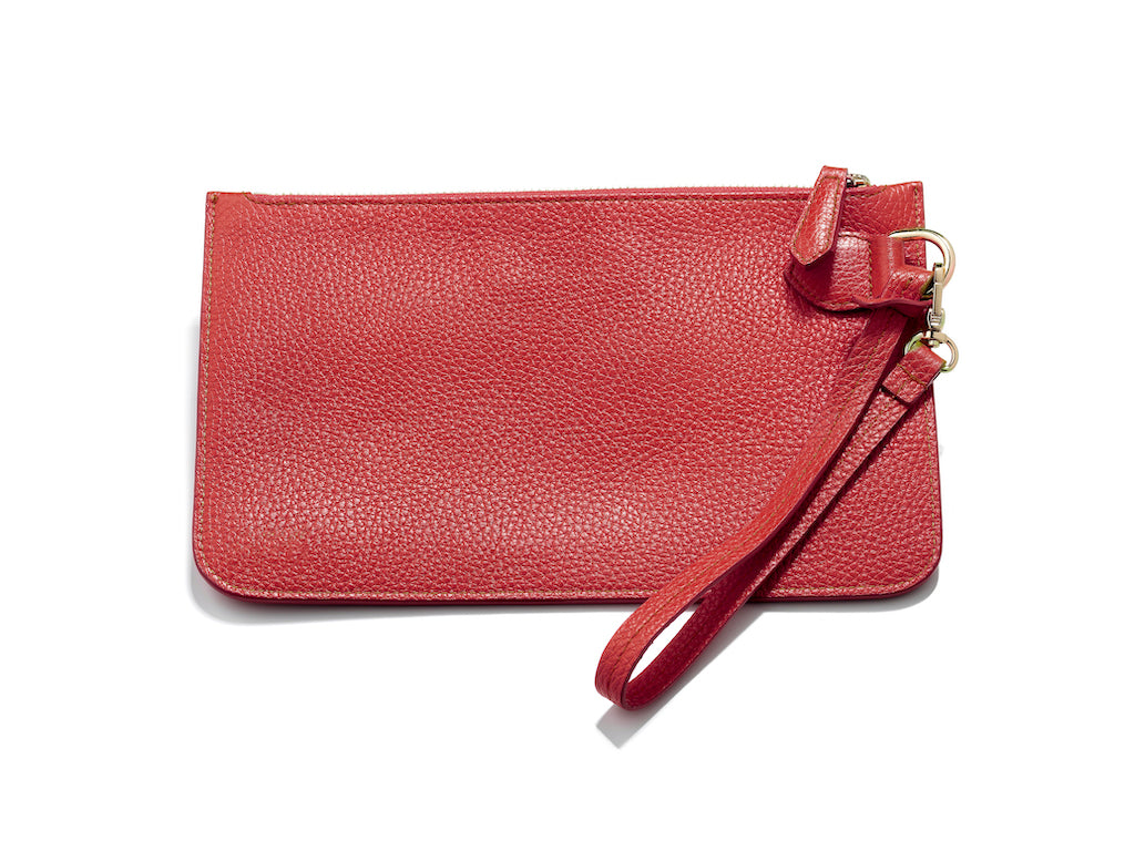 Personalised Leather Wristlet Pouch Bag 