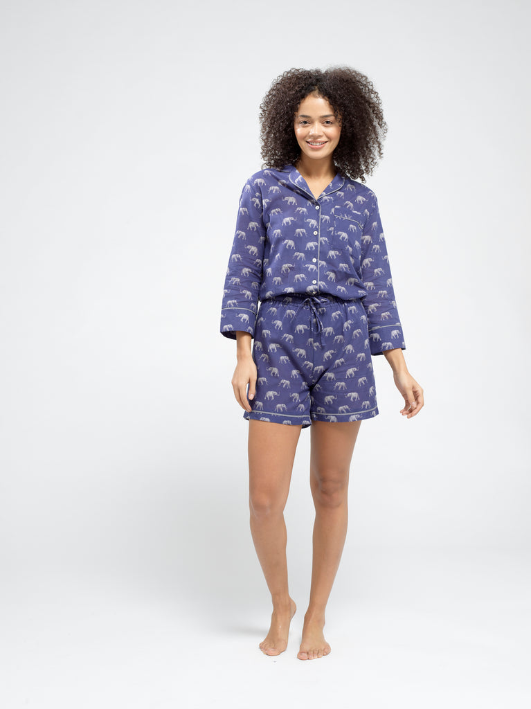Personalised Women's Elephant Print Pyjama Shorts