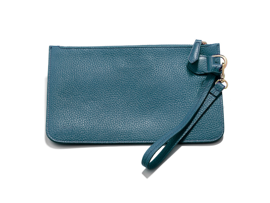 Personalised Leather Wristlet Pouch Bag 